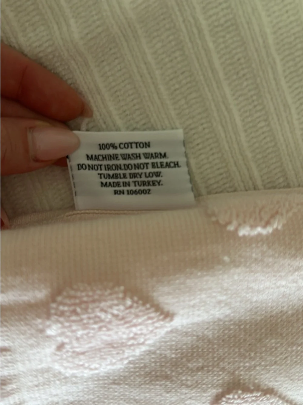 cupcakes & cashmere Blush Pink Heart Jacquard Bath Towels